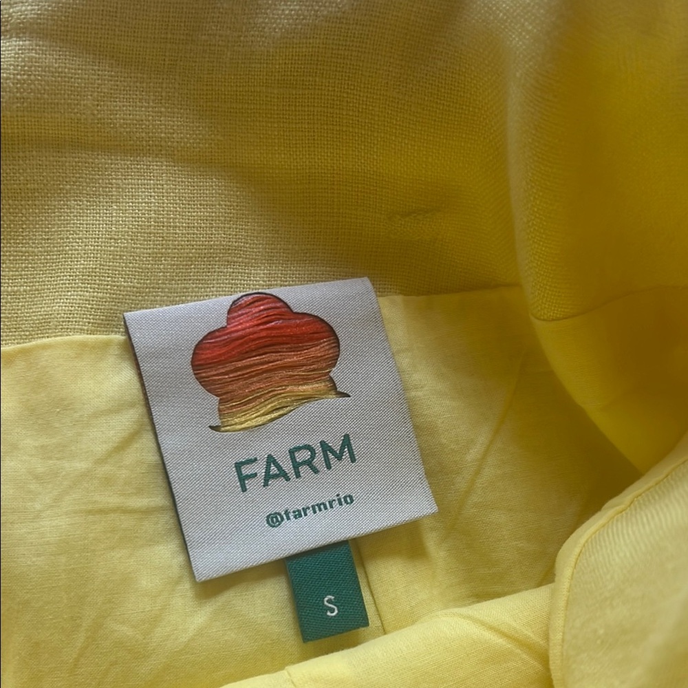 FARM Bright Yellow Linen Shorts- Size S